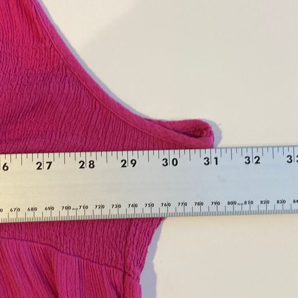 NWOT KNOX ROSE Dress XL Fuchsia-Pink Rush Curve-Hem Button-Up Sleeveless Knee - Picture 5 of 6